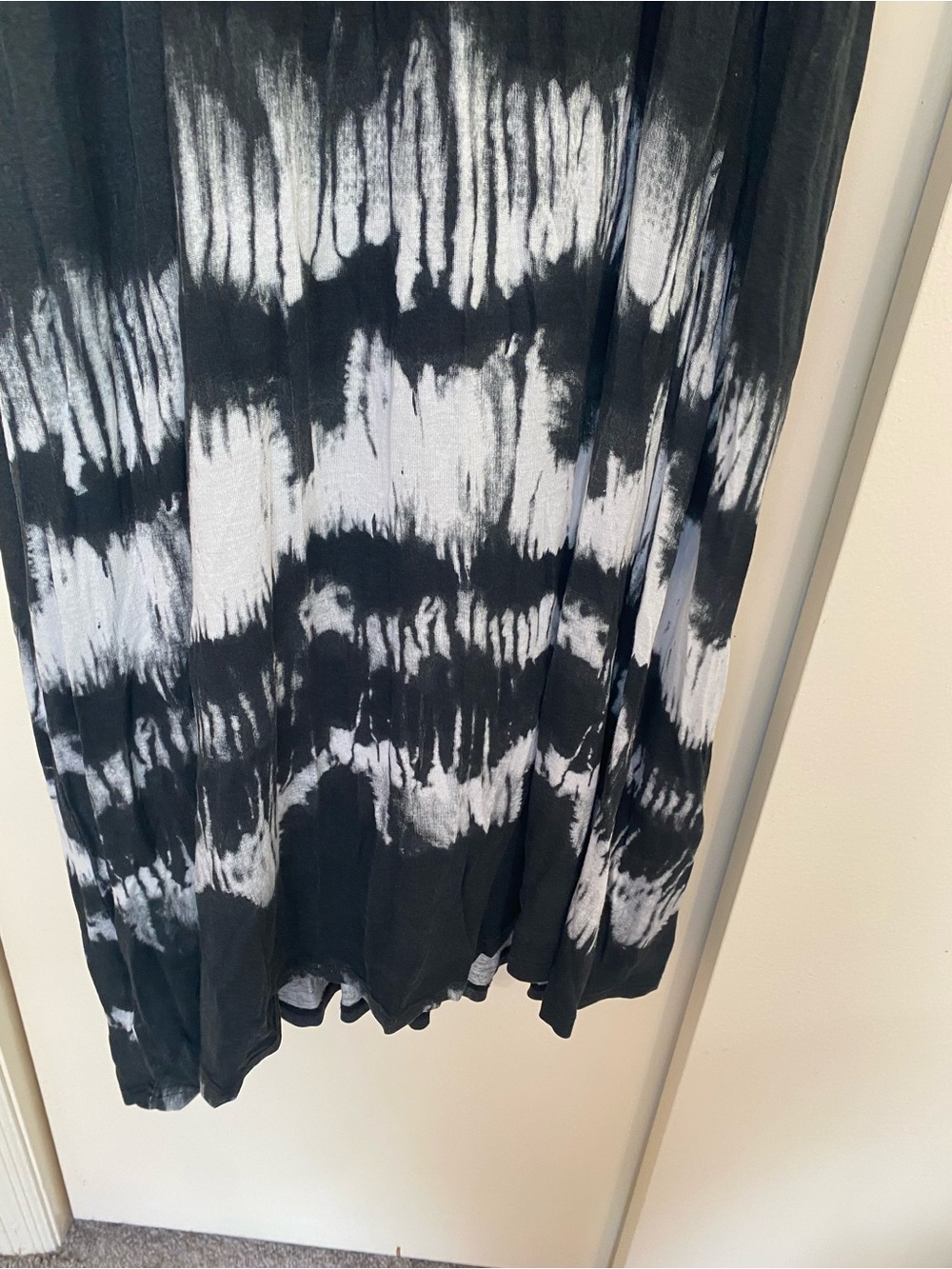 ellos size 4x Black & White Tie-Dye Maxi Dress adjustable spaghetti straps - Picture 9 of 11